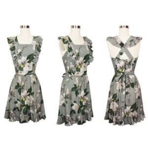 Trashy Diva Steel Magnolia Floral Pinafore Dress Adjustable Straps Sz.0 Org.$200